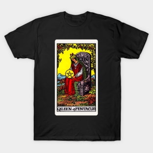 Card #76 - Queen Of Pentacles - Rider Waite Smith Tarot T-Shirt